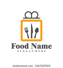 Vector de diseño del logotipo de Food Gift. Plantilla de diseño del logotipo de Gift Food Ilustración