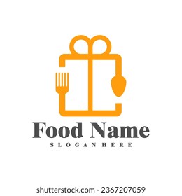 Food Gift logo design Vector. Gift Food logo design template Illustration