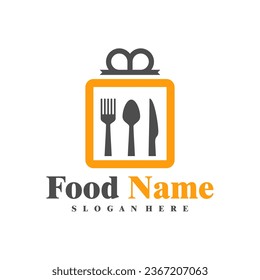 Vector de diseño del logotipo de Food Gift. Plantilla de diseño del logotipo de Gift Food Ilustración