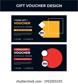 Food Gift voucher template design
