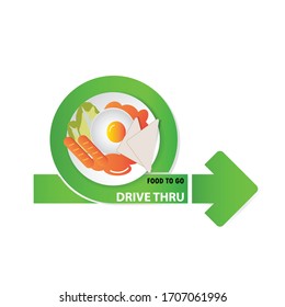 food to go drive thru vector