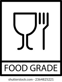 Food Grade icon with black frame isolated on white background. Do Food Grade symbol. Label vector illustration
