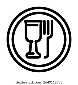 food grade material line icon vector. food grade material sign. isolated contour symbol black illustration