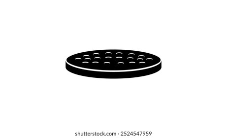 Food Grade Mesh Filter, black isolated silhouette