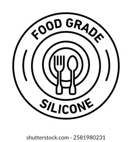 Food grade silicone icon Black and white logo