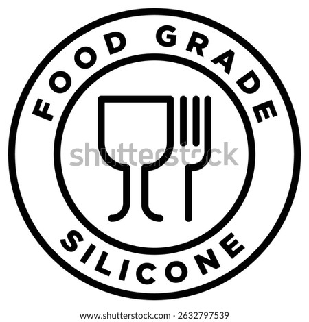 Food grade silicone icon Black and white outline vector