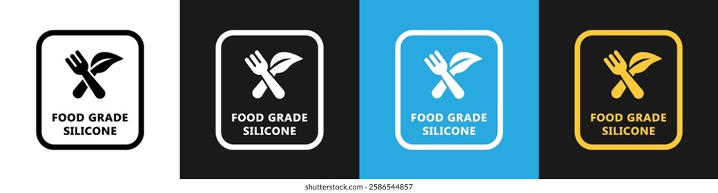 Food Grade Silicone - vector icon for product on color backgrounds.