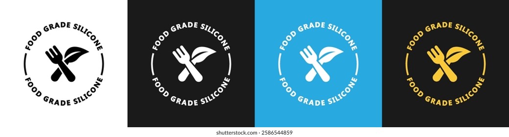 Food Grade Silicone vector stamp on different backgrounds. 