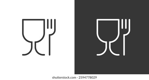 Food Grade Symbol. Glass and Fork Safety Sign. Vector Icon for Packaging.