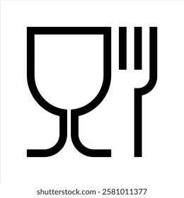 Food grade symbol. Food safe sign. Food icon on the packaging. International sign contact materials in the EU, drink and food labeling. Safety sign.