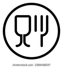 Food grade symbol trendy style vector image. Food grade vector icons set. Food safe material wine glass and fork symbols. Food Safe Icon Vector Symbol Design Illustration.