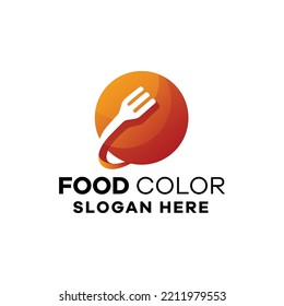 Food Gradient Logo Circle Fork