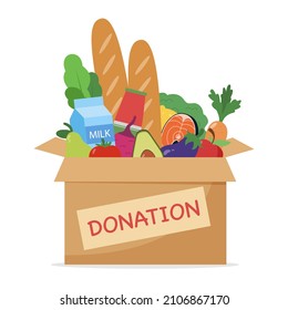 Food Grocery Donation Vector Illustration Concept Stock Vector (Royalty ...