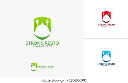 Food Guard logo template, Food Shield logo designs vector