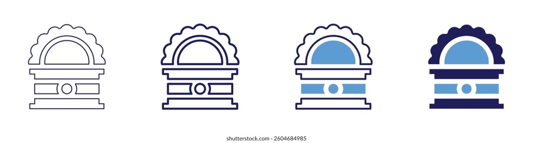 Food habits icon in 4 different styles. Thin Line, Line, Bold Line, Duotone. Duotone style. Editable stroke.