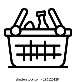 Food hamper icon. Outline Food hamper vector icon for web design isolated on white background