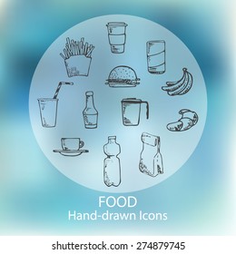 Food hand drawn icons