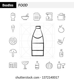 Food  Hand Drawn Icons Set For Infographics, Mobile UX/UI Kit And Print Design. Include: Kettle, Pot, Kitchen, Food, Pot, Food, Meal, Kitchen, Collection Modern Infographic Logo and Pictogram. - Vecto