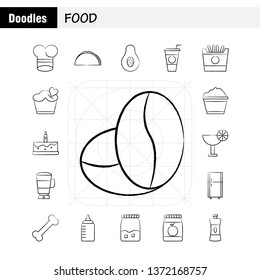 Food  Hand Drawn Icons Set For Infographics, Mobile UX/UI Kit And Print Design. Include: Tea, Coffee, Food, Meal, Pepper, Salt, Food, Meal, Collection Modern Infographic Logo and Pictogram. - Vector