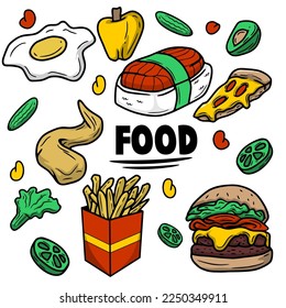 food hand drawn illustration vector