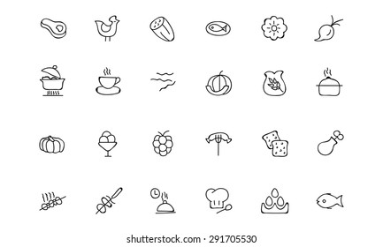 Food Hand Drawn Outline Vector Icons 7