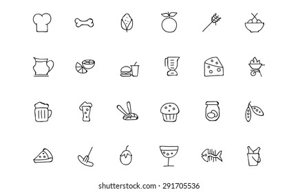 Food Hand Drawn Outline Vector Icons 5