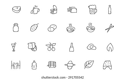 Food Hand Drawn Outline Vector Icons
