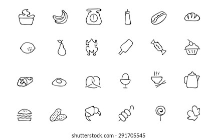 Food Hand Drawn Outline Vector Icons 6