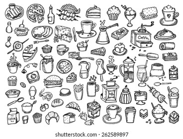 Food hand drawn set