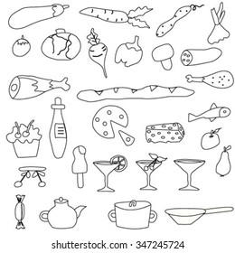 Food hand drawn set