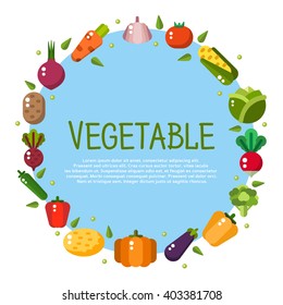 Food hand drawn vector elements. Banners with flat vegetable icons for vegetarian restaurant home cooking menu and organic healthy eating recipes