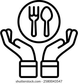 Food Handling icon line vector illustration