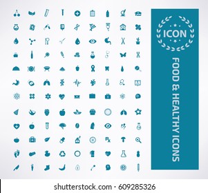 Food and health care icon set,clean vector