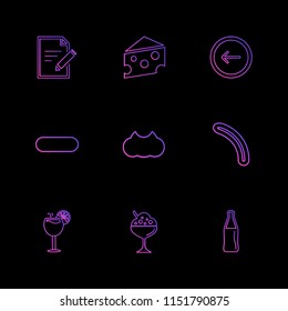 food health  nutrious  healthy  icon vector design  flat  collection style creative  icons  coffeem  fruits  pear  clipboard  bell  fastfood  junkfood