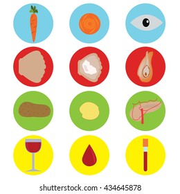 Food for health. Set icons