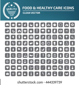 Food and healthy icon set,vector