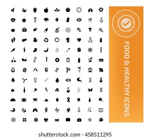 
Food and healthy icon set,vector