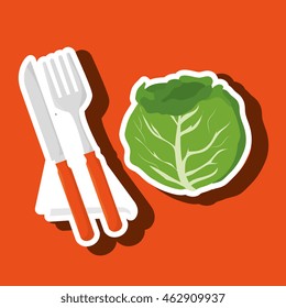 food healthy plate fork vector illustration graphic