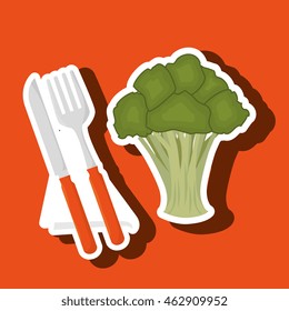 food healthy plate fork vector illustration graphic