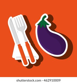 food healthy plate fork vector illustration graphic