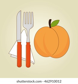 food healthy plate fork vector illustration graphic