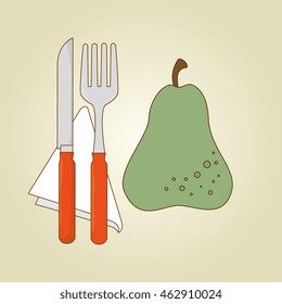 food healthy plate fork vector illustration graphic