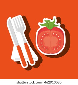 food healthy plate fork vector illustration graphic
