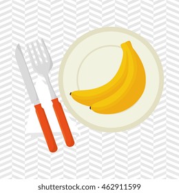 food healthy plate fork vector illustration graphic