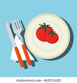 food healthy plate fork vector illustration graphic