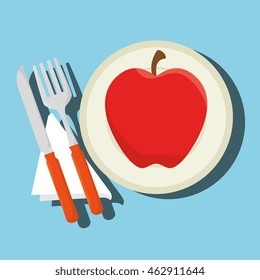 food healthy plate fork vector illustration graphic