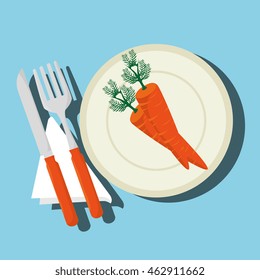 food healthy plate fork vector illustration graphic