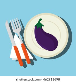 food healthy plate fork vector illustration graphic