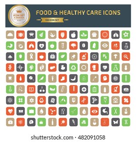 
Food and heathy care icon set,clean vector