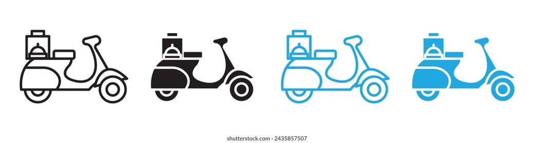 Food home delivery icon line art vector